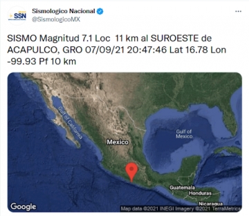 Fuerte terremoto sacude el centro del país, no hubo muertos