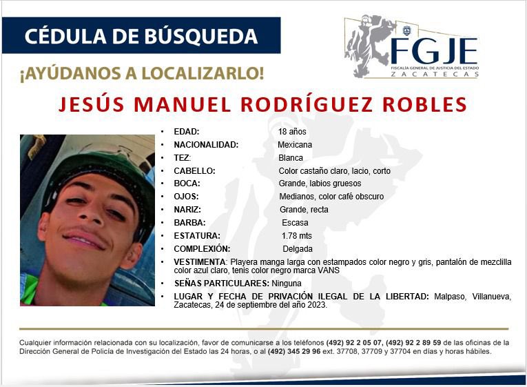 Secuestran a siete jóvenes en Villanueva Zacatecas