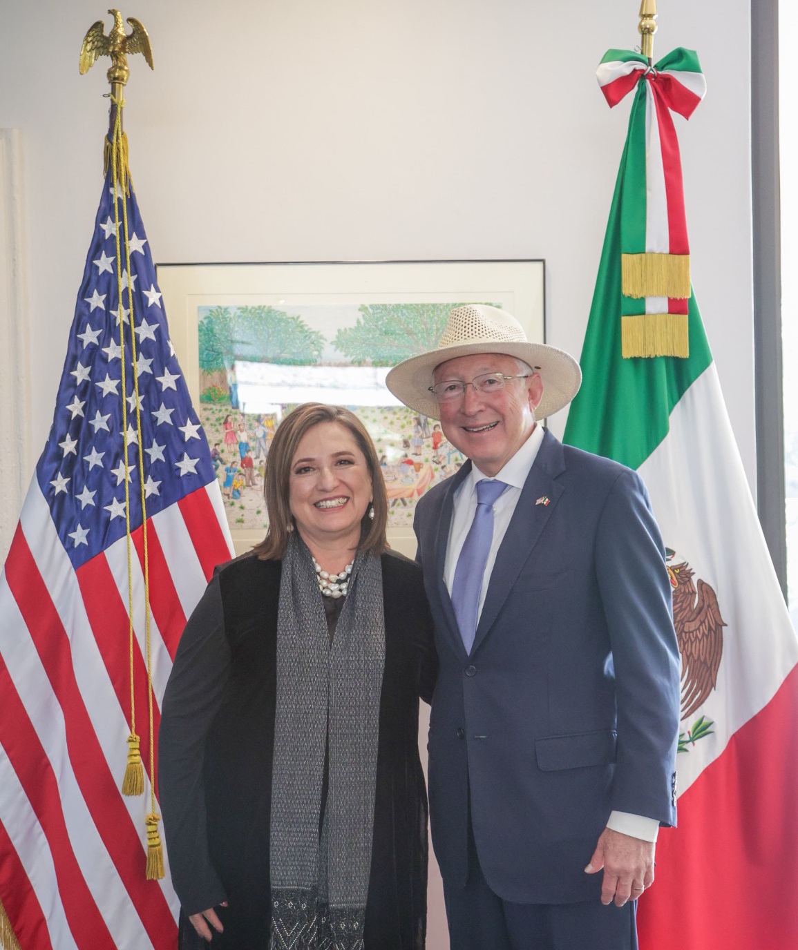 Ken Salazar se reúne con Xóchitl Gálvez y Claudia Sheinbaum