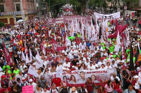 Caty Monreal encabeza multitudinaria concentración en la alcaldía Cuauhtémoc