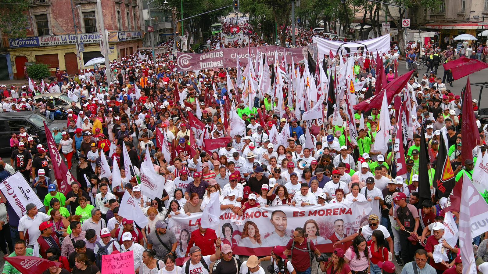 Caty Monreal encabeza multitudinaria concentración en la alcaldía Cuauhtémoc