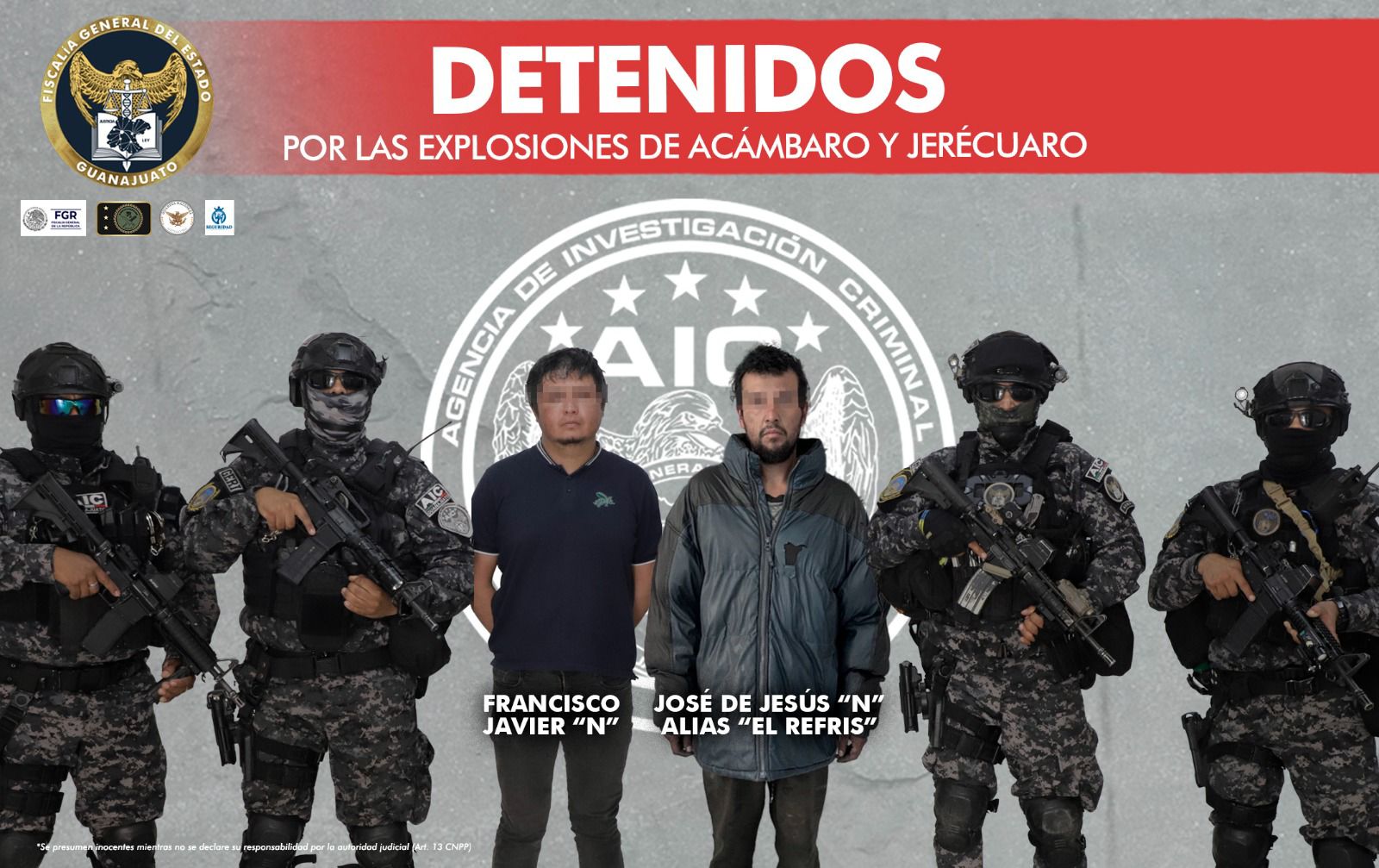 Detienen a dos por las explosiones en Acambaro y Jerécuaro