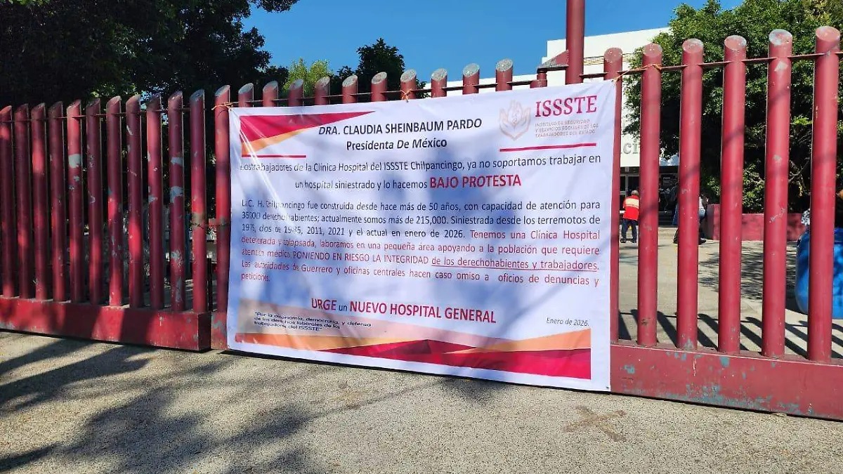 Denuncian riesgos estructurales en hospital del ISSSTE en Chilpancingo