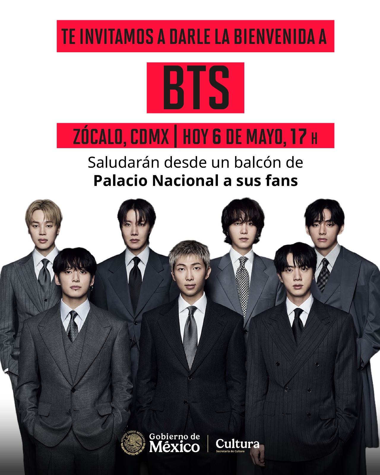 BTS saludará a las ARMYs desde Palacio Nacional, anuncia Sheinbaum