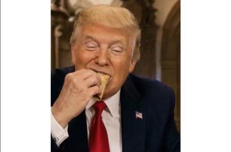 Trump come tacos con Sheinbaum en un video de IA