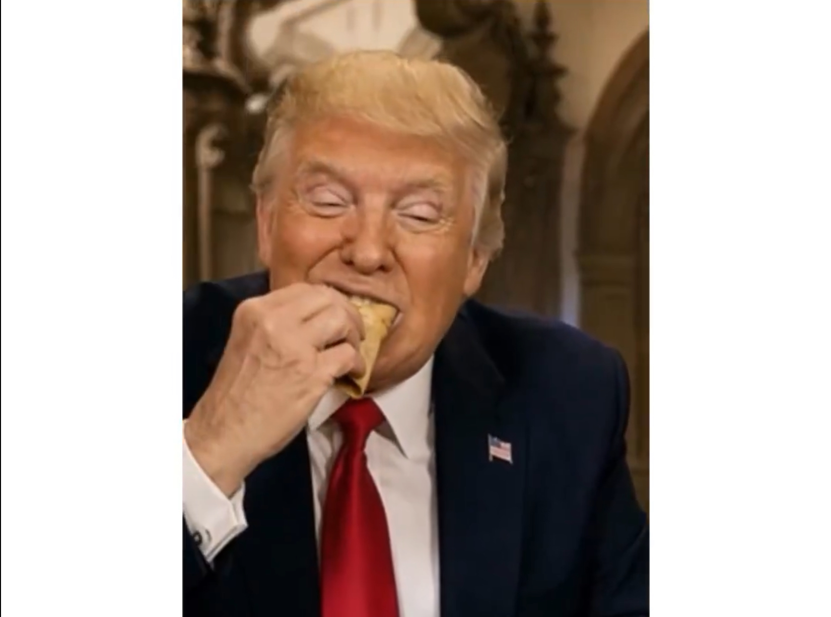 Trump come tacos con Sheinbaum en un video de IA