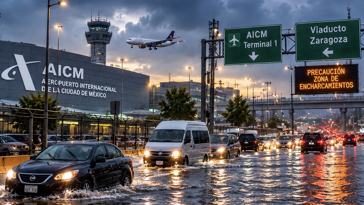 Lluvias desquician la CDMX y golpean operaciones del AICM