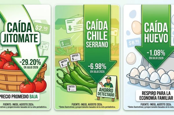 Inflación en México se desacelera 3.12 en julio, informa el Inegi