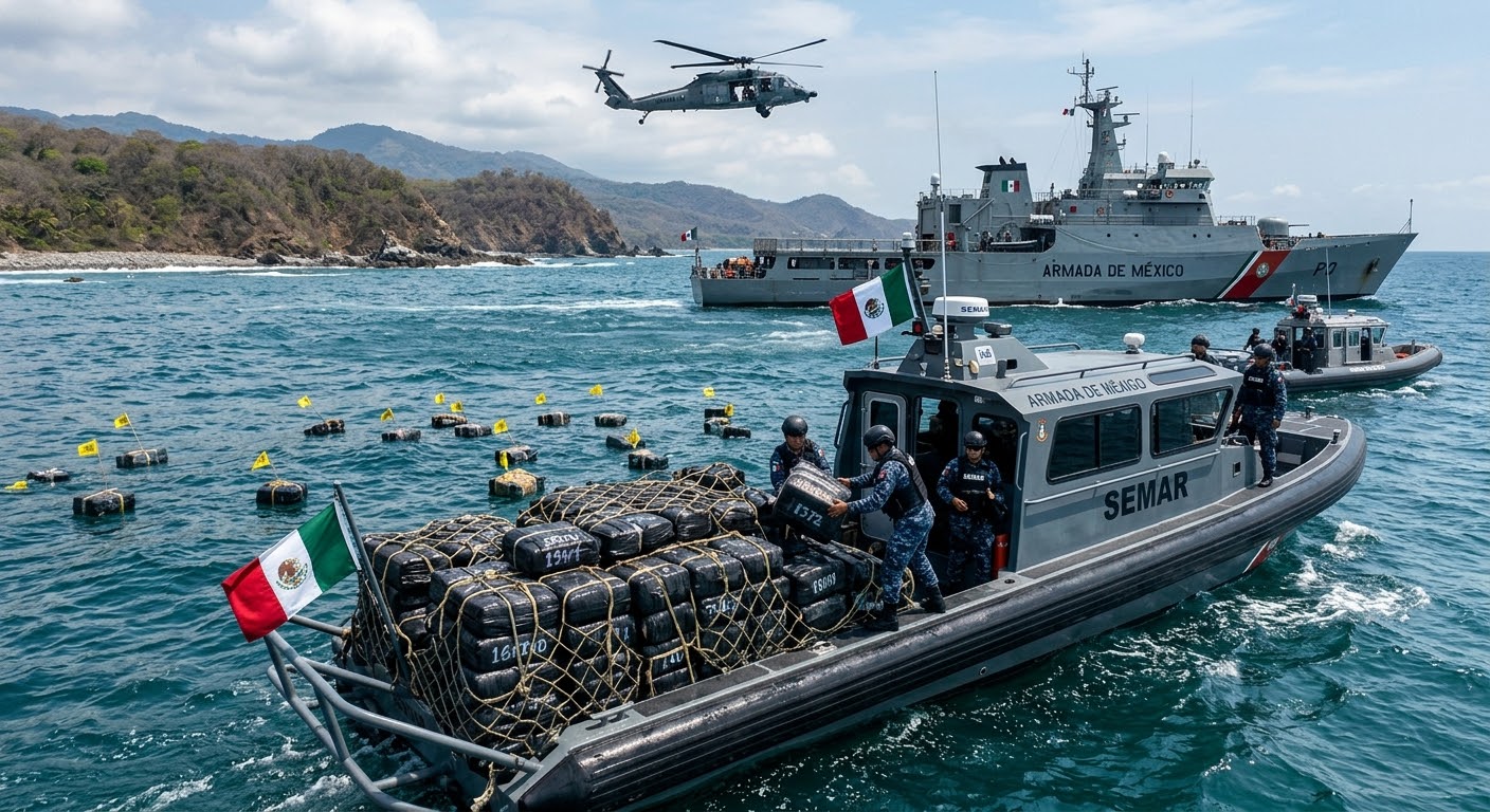 Marina asegura más de 1.6 toneladas de cocaína en costas de Michoacán