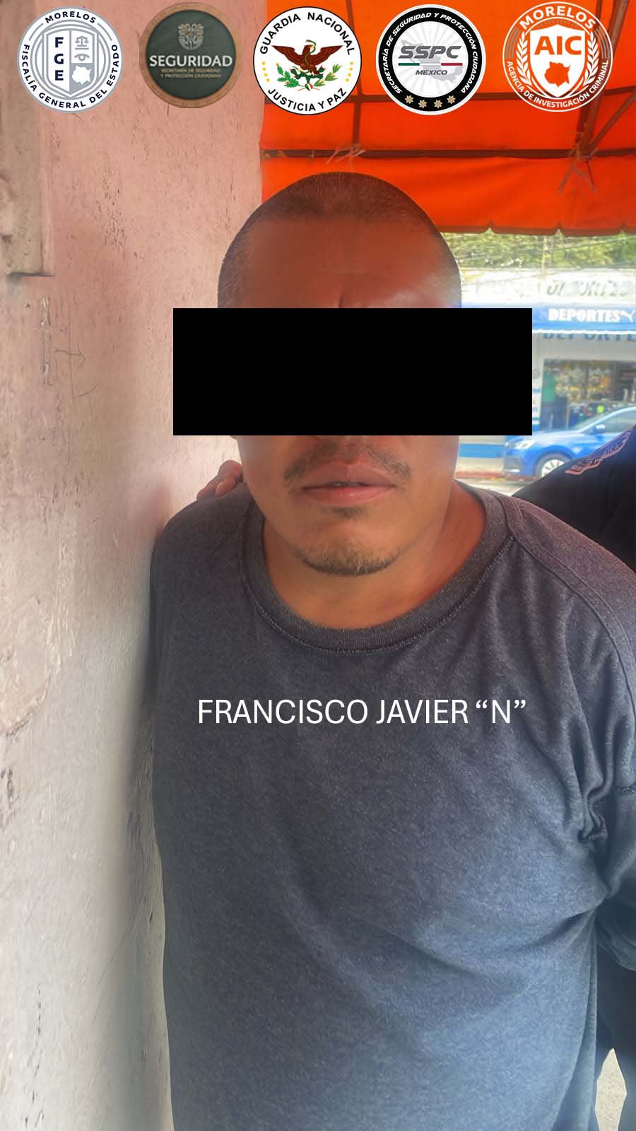 Detienen a Francisco Javier “N”, presunto feminicida de Claudia Tacoronte en Morelos