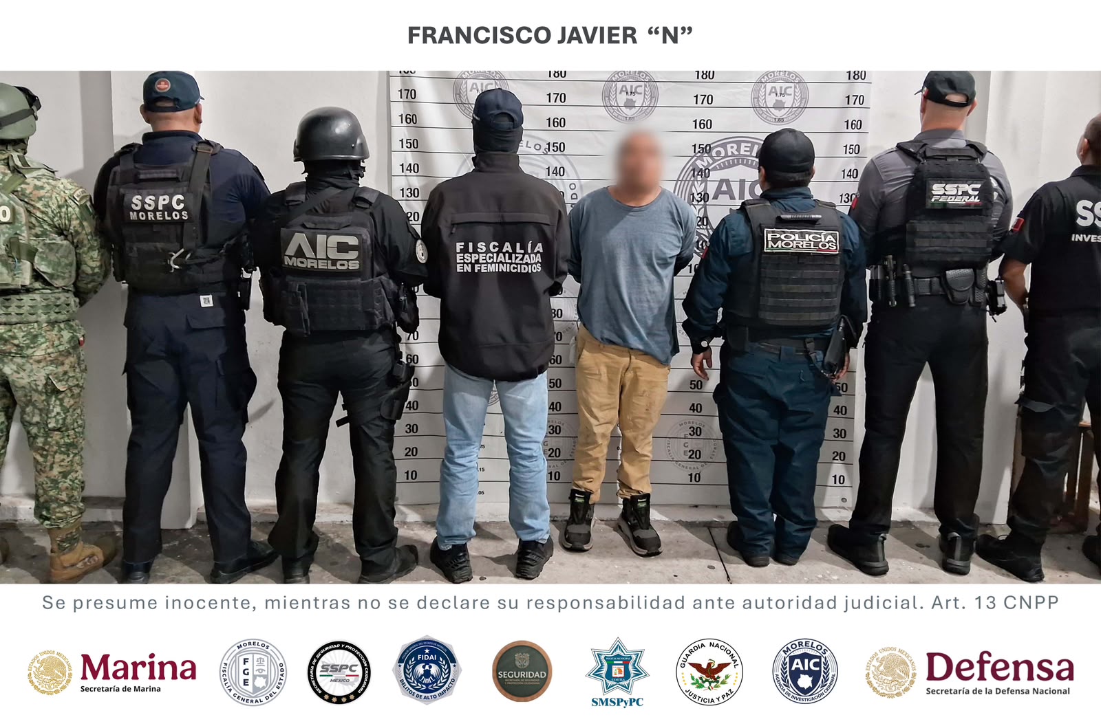 Ingresan al penal de Cuautla a Francisco Javier “N”, señalado por feminicidio de Claudia Tacoronte