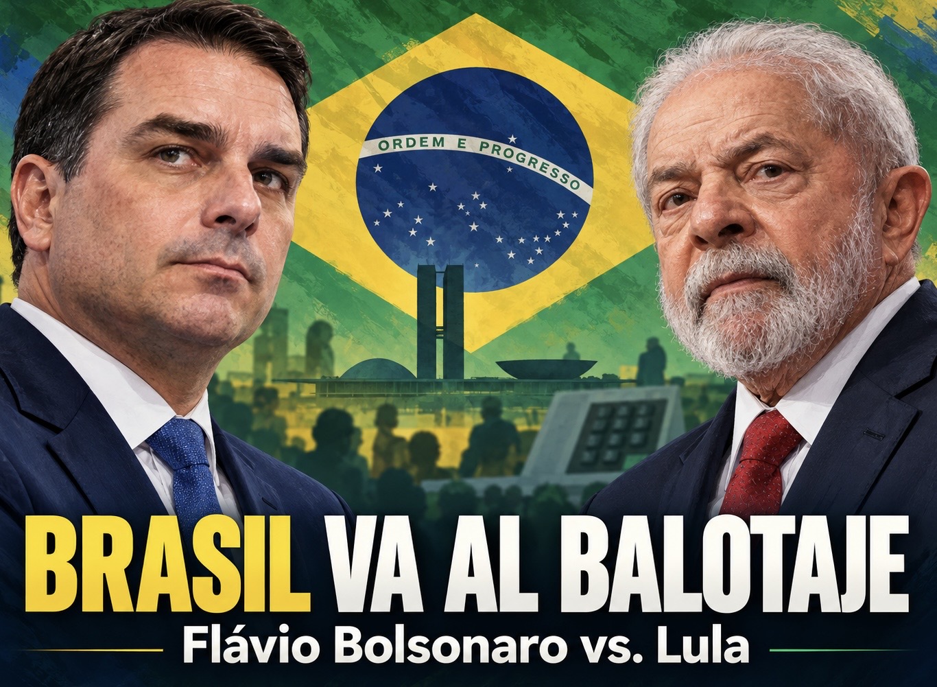 Elecciones en Brasil 2026: Flávio Bolsonaro aventaja a Lula y van al balotaje