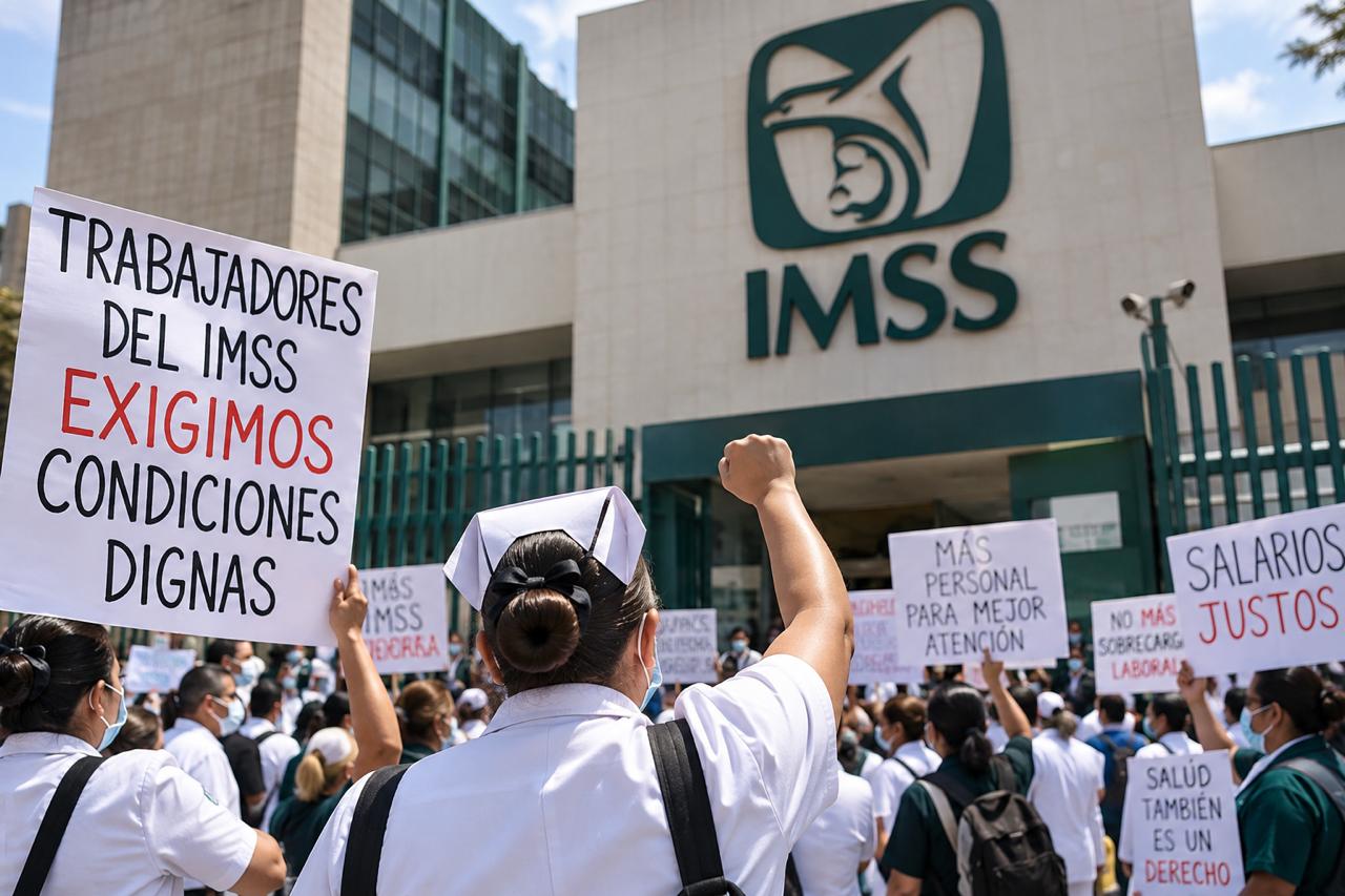 Anuncian nueva Megamanifestación trabajadores del IMSS